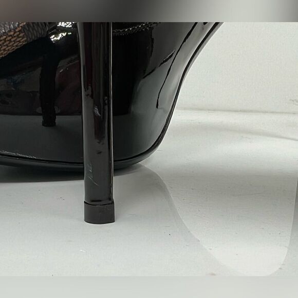 Louis Vuitton Brown Patent Leather Valentine Peep Toe Pumps Size 41 - Picture 12 of 13